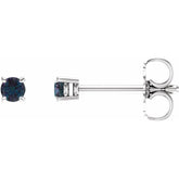 Sterling Silver 4 mm Lab-Grown Alexandrite Earrings
