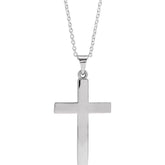 14K White Gold Cross 18" Necklace