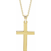 14K Yellow Gold Cross 18" Necklace