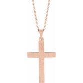 14K Rose Gold Cross 18" Necklace