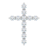 Platinum 3/8 CTW Natural Diamond Cross Pendant