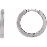 Platinum Hinged 10 mm Hoop Earrings