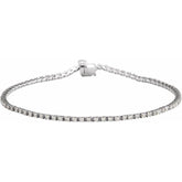 14K White Gold 1 CTW Natural Diamond Line 7 1/4" Bracelet