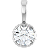 Platinum 1/6 CT Natural Diamond Bezel-Set Solitaire Pendant