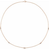 14K Rose Gold 1/4 CTW Lab-Grown Diamond 5-Station 18" Necklace