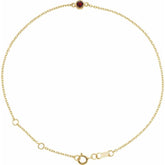 14K Yellow Gold Natural Mozambique Garnet Bezel-Set Solitaire 6 1/2-7 1/2" Bracelet