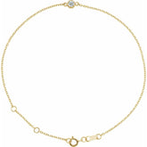 14K Yellow Gold 1/10 CT Natural Diamond 6 1/2-7 1/2" Bracelet