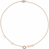 14K Rose Gold 1/10 CT Natural Diamond 6 1/2-7 1/2" Bracelet