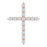 14K Rose Gold 1/2 CTW Natural Diamond Cross Pendant