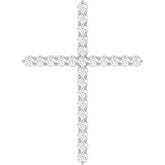 Platinum 1 CTW Natural Diamond Cross Pendant