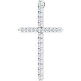 Platinum 1 CTW Natural Diamond Cross Pendant