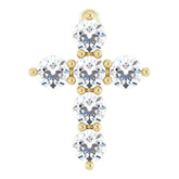 14K Yellow Gold 1/6 CTW Lab-Grown Diamond Cross Pendant