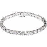 14K White Gold 8 CTW Lab-Grown Diamond Line 7 1/4" Bracelet