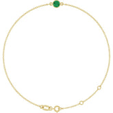 14K Yellow Gold Lab-Grown Emerald 6 1/2-7 1/2" Bracelet