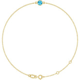 14K Yellow Gold Natural Aquamarine 6 1/2-7 1/2" Bracelet