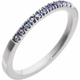 14K White Gold Natural Alexandrite Stackable Ring