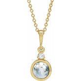 14K Yellow Gold 6 mm Natural Moss Agate & .03 CTW Natural Diamond 16-18" Necklace