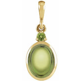 14K Yellow Gold 5x3 mm Natural Peridot Pendant