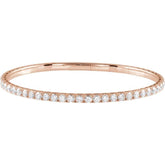 14K Rose Gold 3 CTW Natural Diamond Flexible Bangle 7" Bracelet