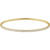 14K Yellow Gold 1 CTW Lab-Grown Diamond Flexible Bangle 7" Bracelet