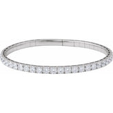 14K White Gold 5 CTW Lab-Grown Diamond Flexible Bangle 7" Bracelet