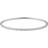 14K White Gold 2 CTW Lab-Grown Diamond Flexible Bangle 7" Bracelet