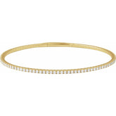 14K Yellow Gold 2 CTW Natural Diamond Flexible Bangle 7" Bracelet