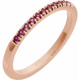 14K Rose Gold Natural Ruby Stackable Ring
