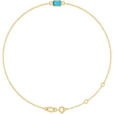 14K Yellow Gold Natural Aquamarine 6 1/2-7 1/2" Bracelet
