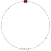 14K White Gold Natural Mozambique Garnet 6 1/2-7 1/2" Bracelet