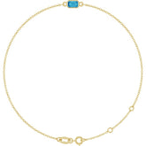 14K Yellow Gold Natural Blue Zircon 6 1/2-7 1/2" Bracelet