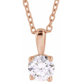 14K Rose Gold 1/2 CT Lab-Grown Diamond 18" Necklace