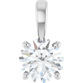 14K White Gold 1 CT Lab-Grown Diamond Pendant