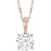 14K Rose Gold 1 1/4 CT Lab-Grown Diamond 18" Necklace