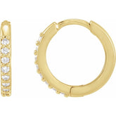 Platinum 1/3 CTW Natural Diamond Hinged 15 mm Hoop Earrings