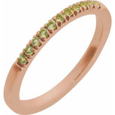 10K Rose Gold Natural Peridot Stackable Ring