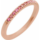 10K Rose Gold Natural Pink Tourmaline Stackable Ring