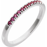 10K White Gold Lab-Grown Ruby Stackable Ring