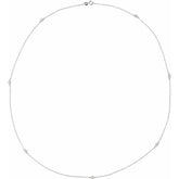 14K White Gold 1/3 CTW Natural Diamond 7-Station 24" Necklace