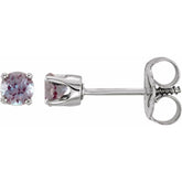 14K White Gold Imitation Alexandrite Youth Earrings