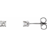 Sterling Silver Imitation Diamond Youth Earrings