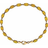 14K Yellow Gold Natural Citrine 7 1/4" Bracelet