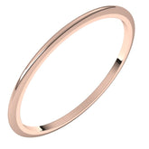 14K Rose Gold 1 mm Half Round Band Size 5