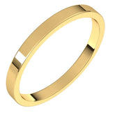 14K Yellow Gold 2 mm Flat Band Size 8.5