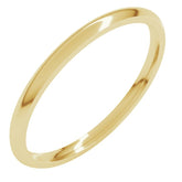 14K Yellow Gold 1.5 mm Lightweight Comfort-Fit Half Round Band Size 4.5