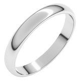 Sterling Silver 3 mm Lightweight Half Round Band Size 9