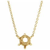 14K Yellow Gold 4.5 mm Round Solitaire 18" Necklace Mounting