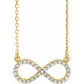 14K Yellow 1/6 CTW Natural Diamond Infinity 17" Necklace