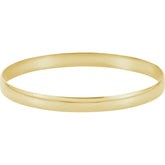14K Yellow Gold Engravable 6 mm Half Round Bangle 7 1/2" Bracelet