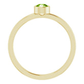 14K Yellow 4 mm Natural Peridot Ring